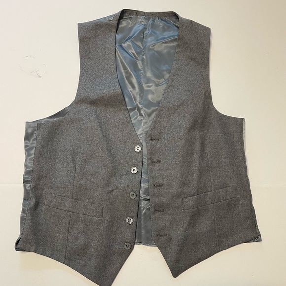 Men's Raphael Classic Fit Solid Gray Two Button 3 Piece 100% Wool Vested Suit S - Picture 10 of 12